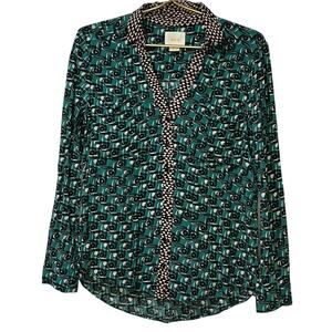Maeve Anthropologie Roll Tab Long Sleeve Button Up Blouse Size 4